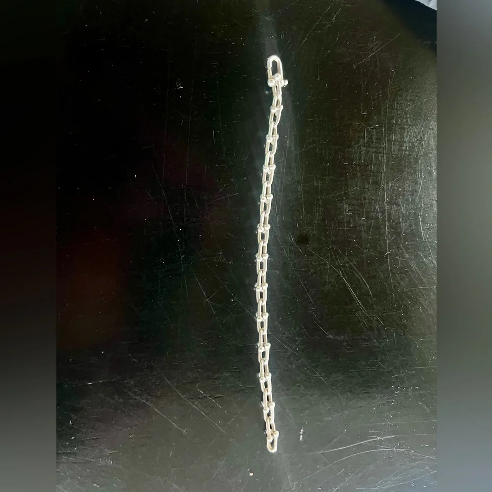 Authentic and Gorgeous Tiffany Hardware Small Chain Link Silver Bracelet! - Picture 6 of 7